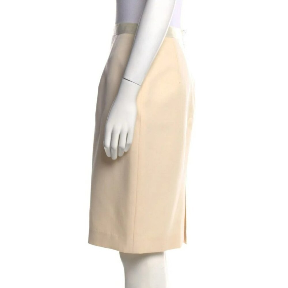 Givenchy Ivory 100% Wool Pencil Skirt Size M Tailored Quiet Luxury - Picture 6 of 8